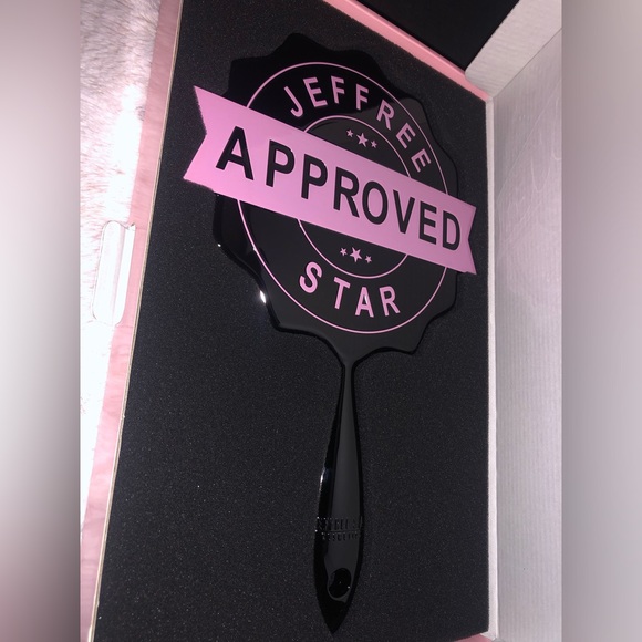 JEFFREE STAR APPROVED black and pink hand held mirror NEW IN BOX - Picture 10 of 12